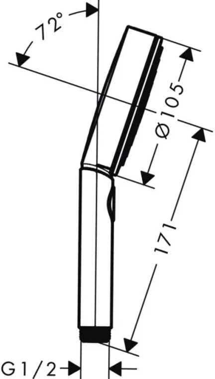 Dušo galvutė Hansgrohe Pulsify S 105, mat. juoda, Ø105 mm