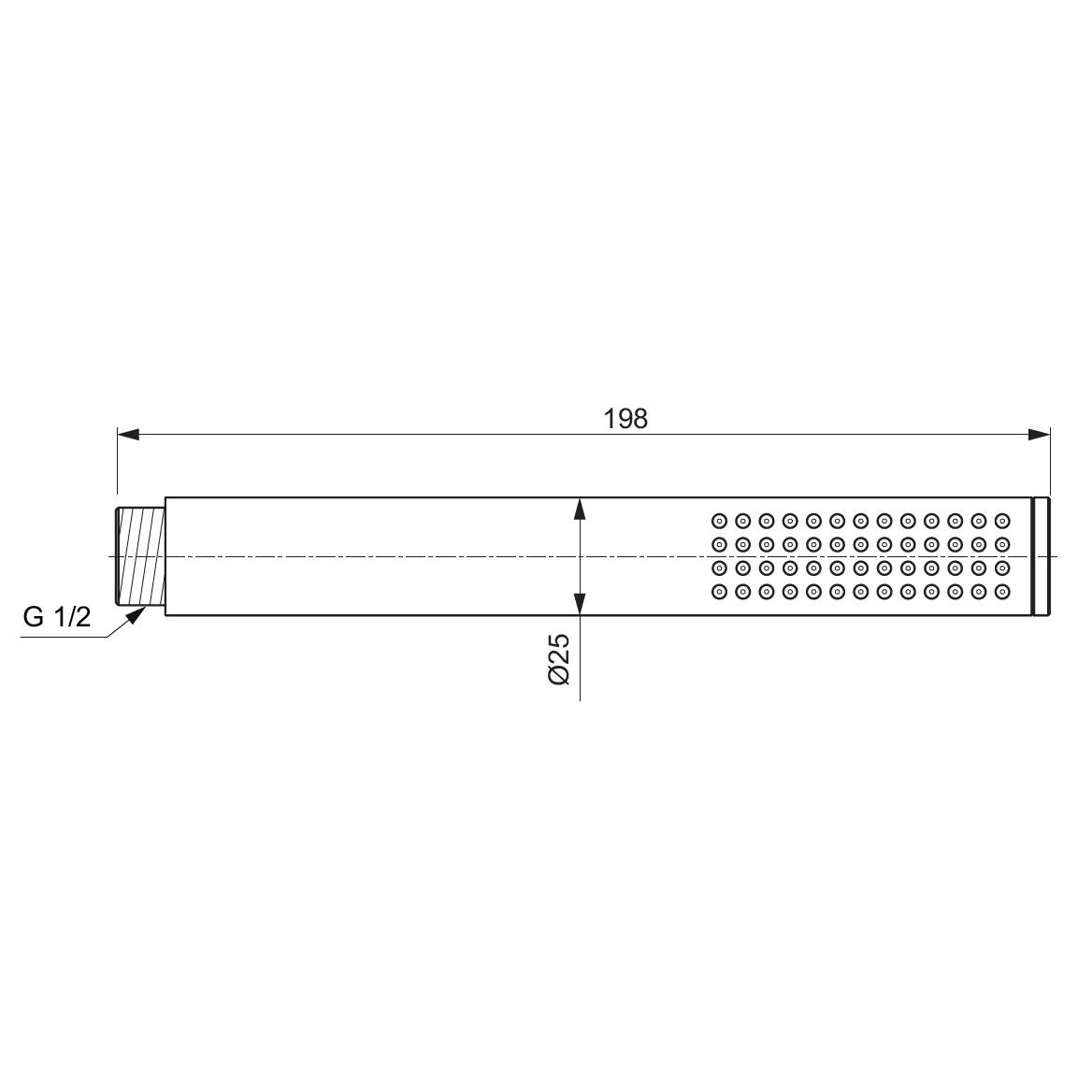 Rankinė dušo galva Ideal Standard, IdealRain Stick metalinė, chromas