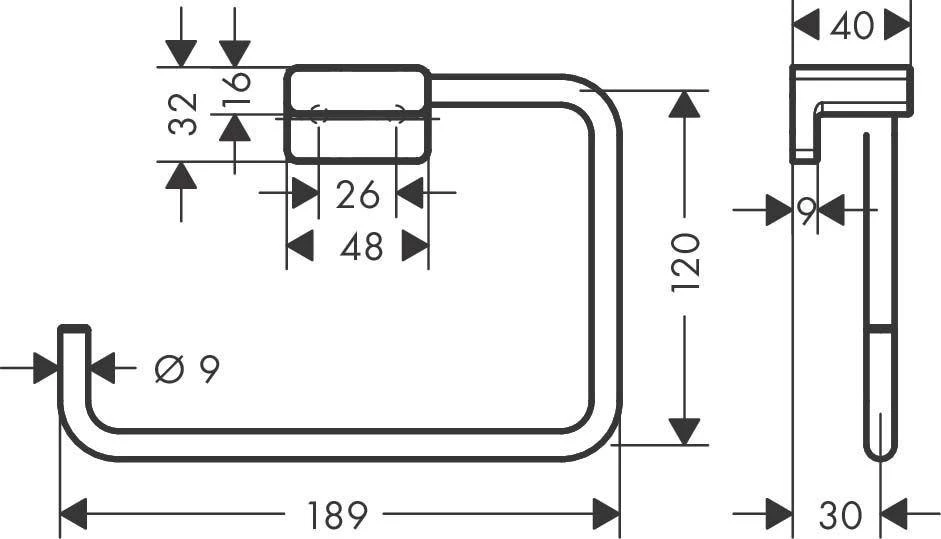 Rankšluosčio laikiklis Hansgrohe AddStoris 41754670, juodas matinis