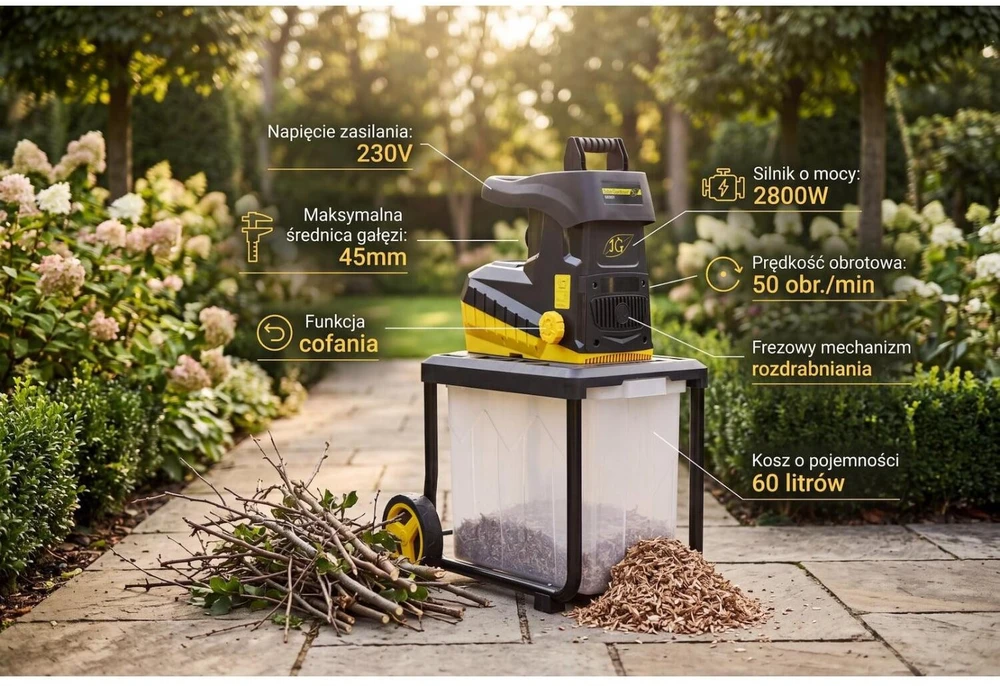 Šakų smulkintuvas Geko G83031, 2800 W,