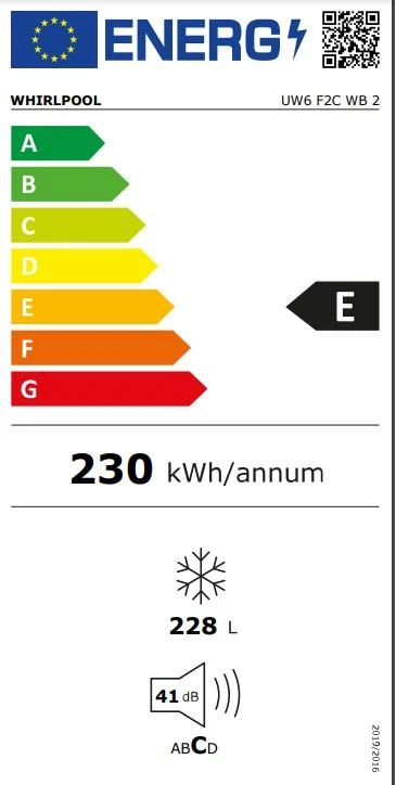 Šaldiklis Whirlpool UW6 F2C WB 2