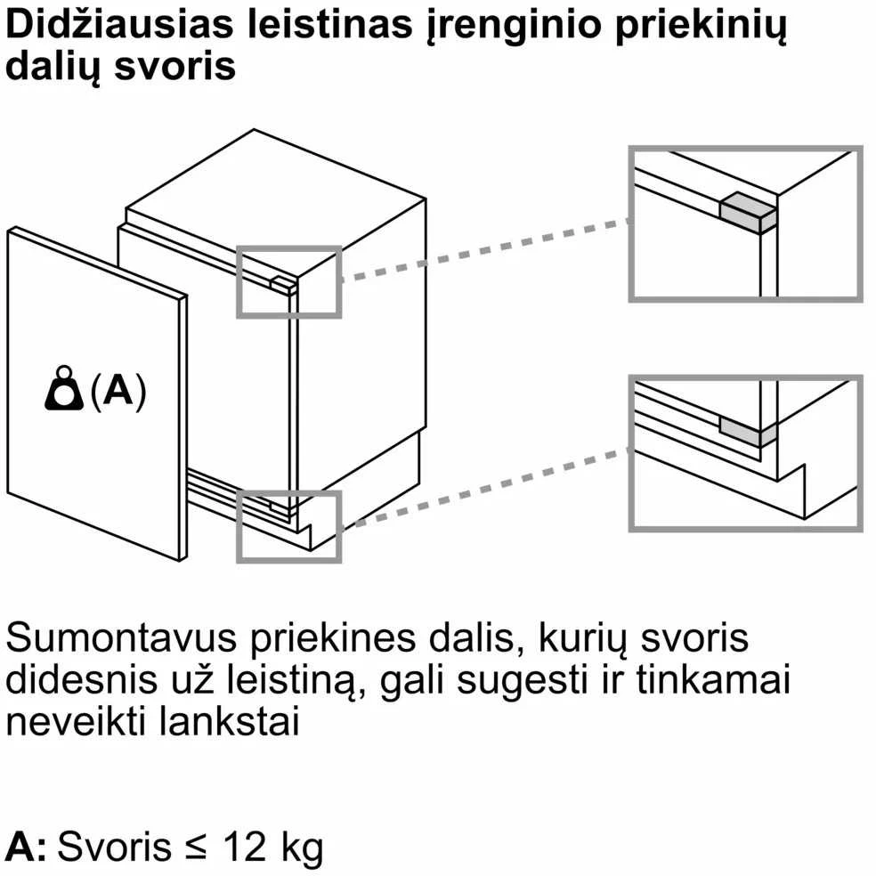 Bosch KUL22ADD0 Serija 6, Apačioje montuojamas šaldytuvas su šaldiklio skyriumi, 82 x 59.8 cm, švelniai uždaromas plokščias vyris
