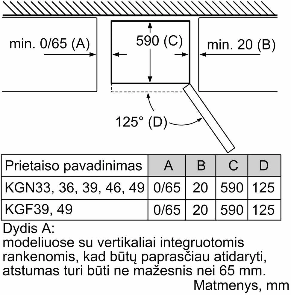 Laisvai pastatomas šaldytuvas-šaldiklis su šaldiklio skyriumi apačioje Bosch KGN36VWED Serie | 4, 186 x 60 cm, balta