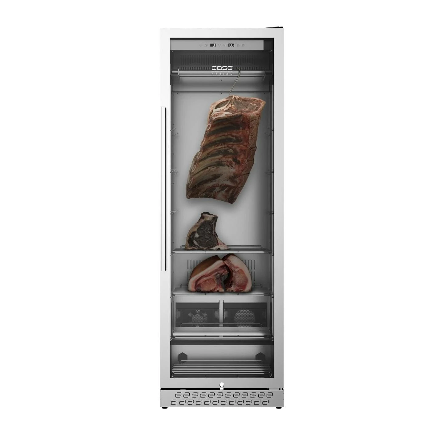 Šaldytuvas Caso | Sauso brandinimo spinta su kompresorine technologija | DryAged Master 380 Pro | Energijos vartojimo efektyvumo klasė netaikoma | Maisto brandinimo spinta su kompresorine technologija | Laisvai pastatoma | Butelių talpa netaikoma | Aušinimo tipas: Kompresorinė technologija | Nerūdijantis plienas