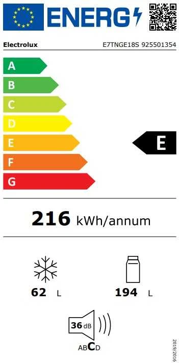 Įmontuojamas 177cm šaldytuvas Electrolux E7TNGE18S