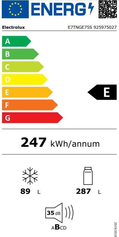 Šaldytuvas Electrolux E7TNGE75S