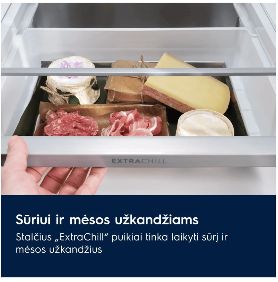 177 cm įmontuojamas šaldytuvas su šaldikliu Electrolux E8MNCC18S
