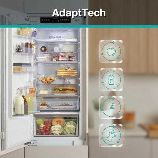 Gorenje šaldytuvas | NRKI517E82WF | Energijos vartojimo efektyvumo klasė E | Įmontuotas | Kombinuotas | Aukštis 177,2 cm | No Frost sistema | Šaldytuvo grynoji talpa 176 L | Šaldiklio grynoji talpa 76 L | Rodyti | 35 dB | Baltas