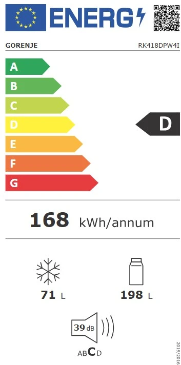 Šaldytuvas Gorenje REFRIGERATOR RK418DPW4I GRJ