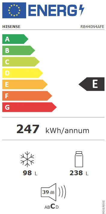 Šaldytuvas HISENSE RB440N4AFE