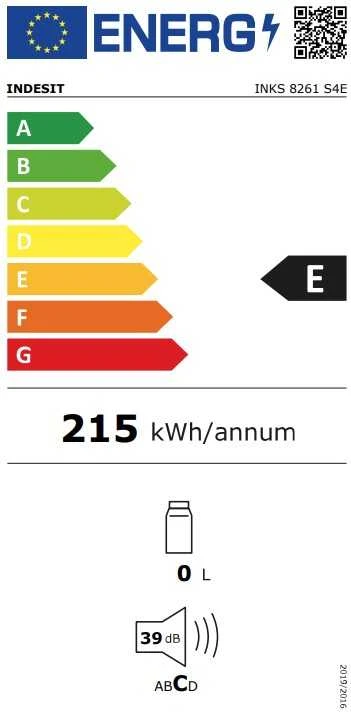 Indesit šaldytuvas-šaldiklis INKS 8261 S4E