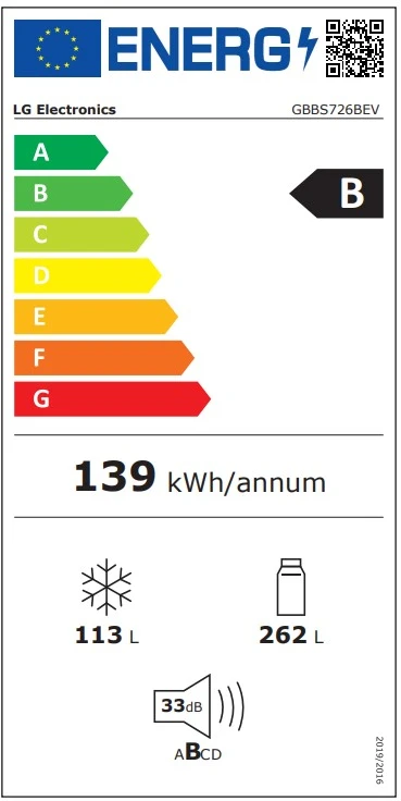 Šaldytuvas LG GBBS726BEV