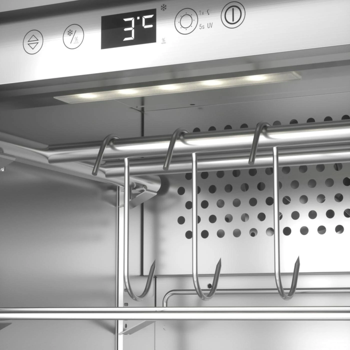 Šaldytuvas Caso | Sauso brandinimo spinta su kompresorine technologija | DryAged Master 63 | Energijos vartojimo efektyvumo klasė netaikoma | Maisto brandinimo spinta su kompresorine technologija | Laisvai pastatoma | Butelių talpa netaikoma | Aušinimo tipas: kompresorinė technologija | Nerūdijantis plienas