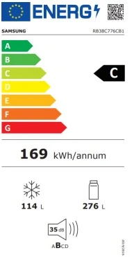 Šaldytuvas Samsung AI, RB38C776CB1/EF