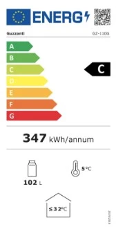 Šaldytuvas vertikali vitrina Guzzanti GZ 110G