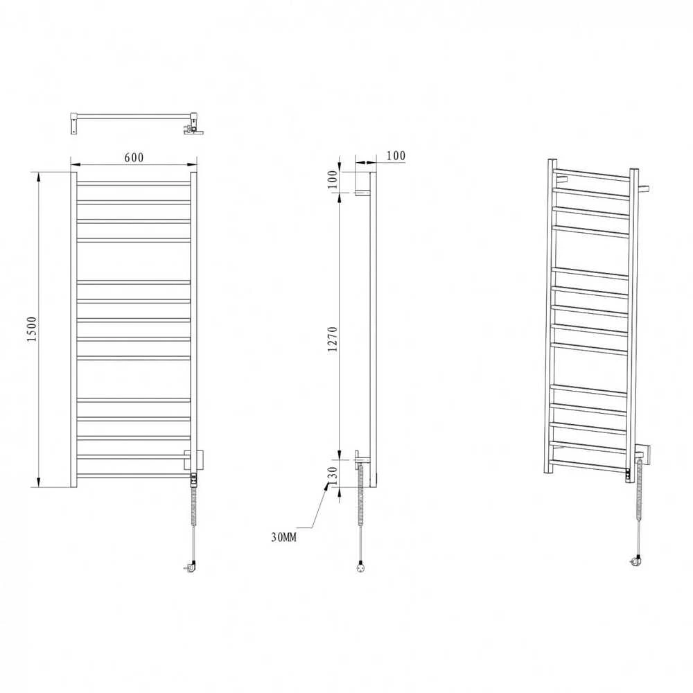 Sapho Elektrinis rankšluoščių džiovintuvas ER450BT juodas, 60x150cm