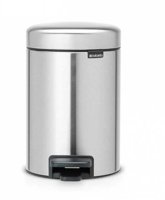 Matinio metalo šiukšlių dėžė su pamina pakeliamu dangčiu Brabantia NEWICON, 5 l