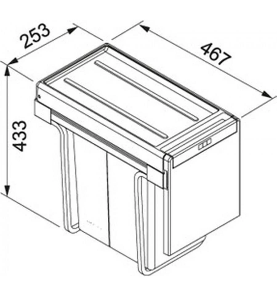 Šiukšliadėžė FRANKE Cube 30, 3x10l, 134.0039.555