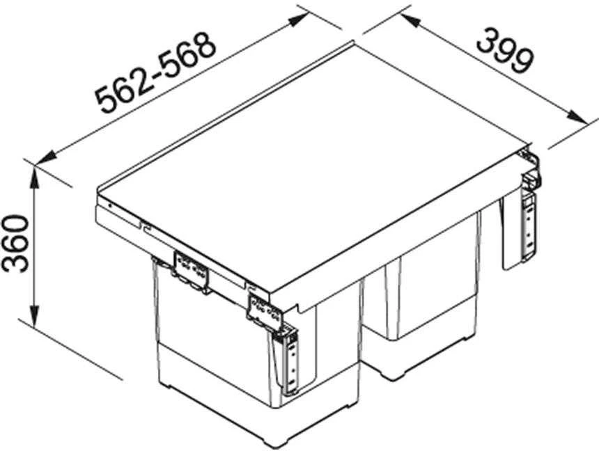 Šiukšliadėžė FRANKE, Sorter Garbo, 60-2, 18l.+18l.