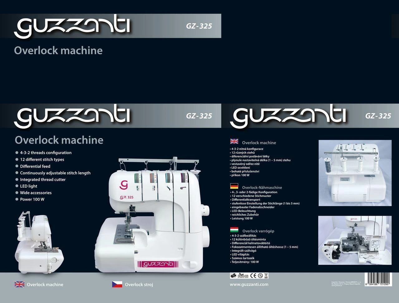 Siuvimo mašina Overlokas Guzzanti GZ-325