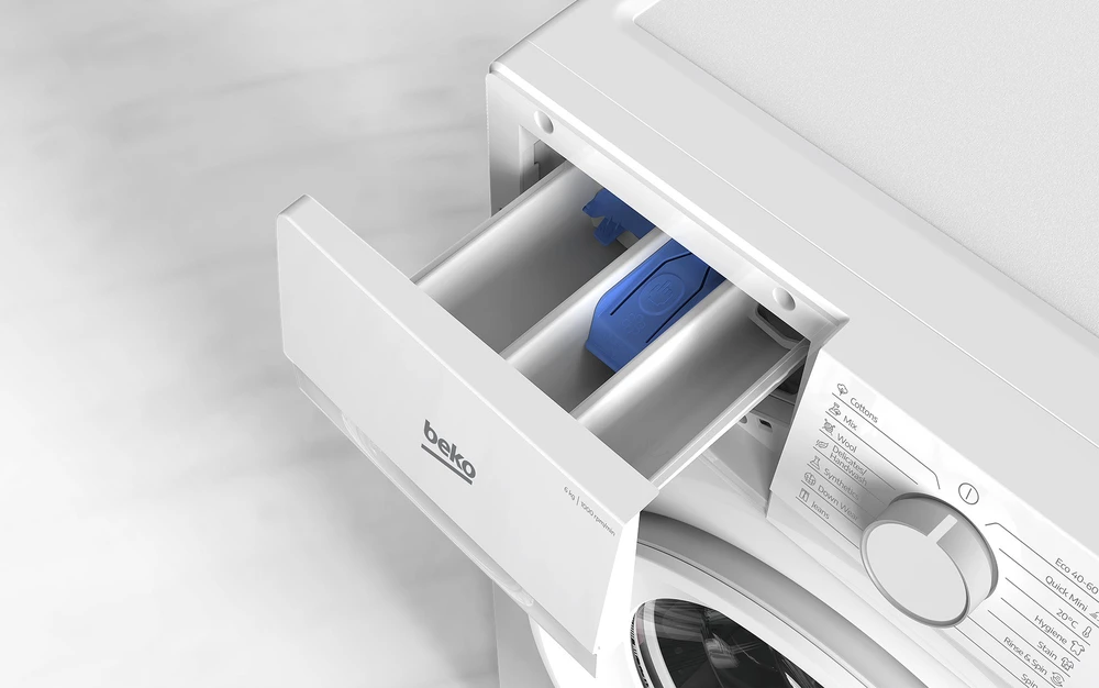 Beko B1WFK2604WEE Skalbimo mašina, Freestanding, Front loading, Skalbimo talpa 6kg, Baltas | BEKO