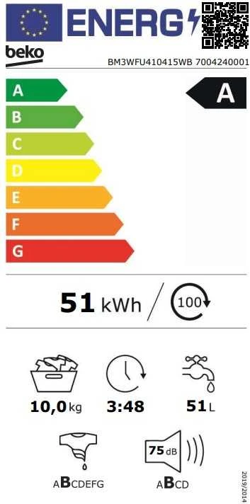 Skalbimo mašina Beko BM3WFU410415WB