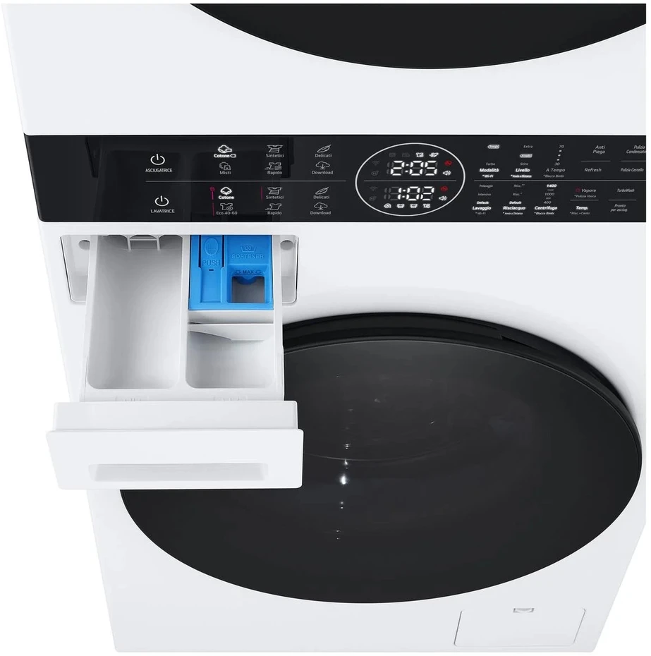 Skalbimo mašina Skalbyklė–džiovyklė LG WashTower™ WT1210WWF, 12/10 kg, 1400 aps./min, Steam™, TurboWash™360, ThinQ™ Wi-Fi