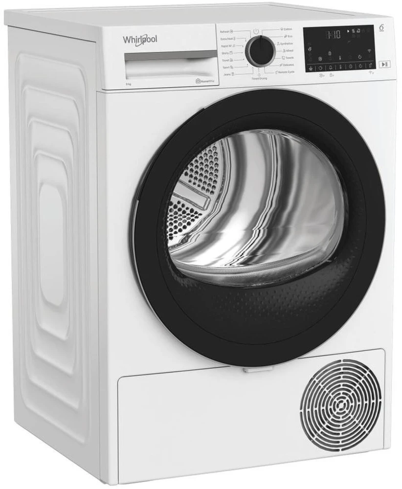 „Whirlpool“ džiovyklė | WP D9 WBS EE | Energijos vartojimo efektyvumo klasė D | Priekinis pakraunamas | 9kg | Šilumos siurblys | Skaitmeninis | Gylis 61 cm | Baltas