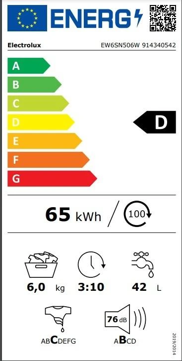 Skalbimo mašina Electrolux EW6SN506W