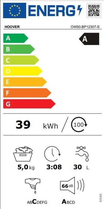 Skalbimo mašina Hoover OW50-BP12307-S