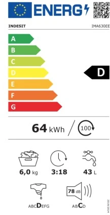 Skalbimo mašina Indesit IMA630EE, 6kg