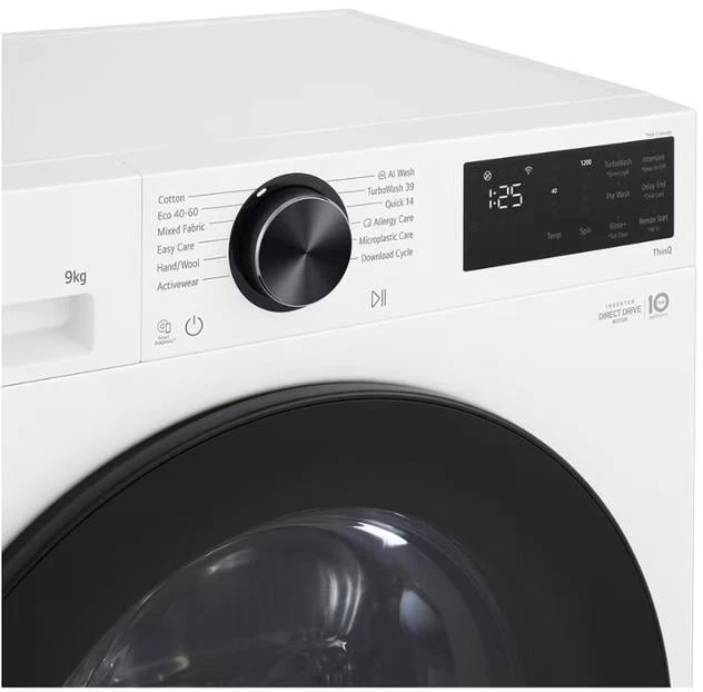Skalbimo mašina LG F2X50S9TWB  9kg,  47.5cm, AI Direct Drive™, Counter-Depth MAX™
