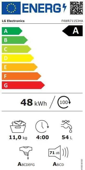 Skalbimo mašina LG F4WR711S3HA
