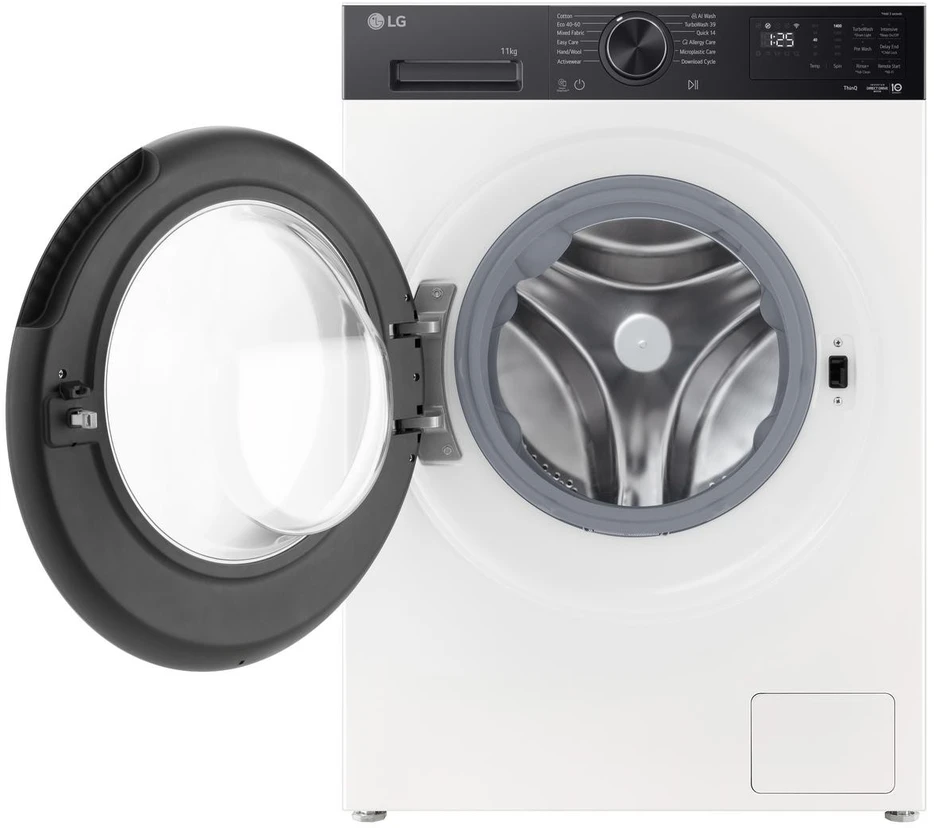 LG | Skalbimo mašina | F4X5011TKB | Energy efficiency class A | Front loading | Skalbimo talpa 11 kg | 1400 RPM | Gylis 57 cm | Plotis 60 cm | Ekranas | LED | Baltas