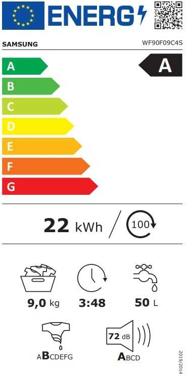 Skalbimo mašina Samsung WF90F09C4SU4 (Ekspozicinė prekė)