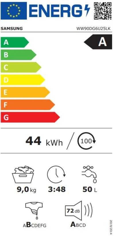 Skalbimo mašina Samsung WW90DG6U25LKU4