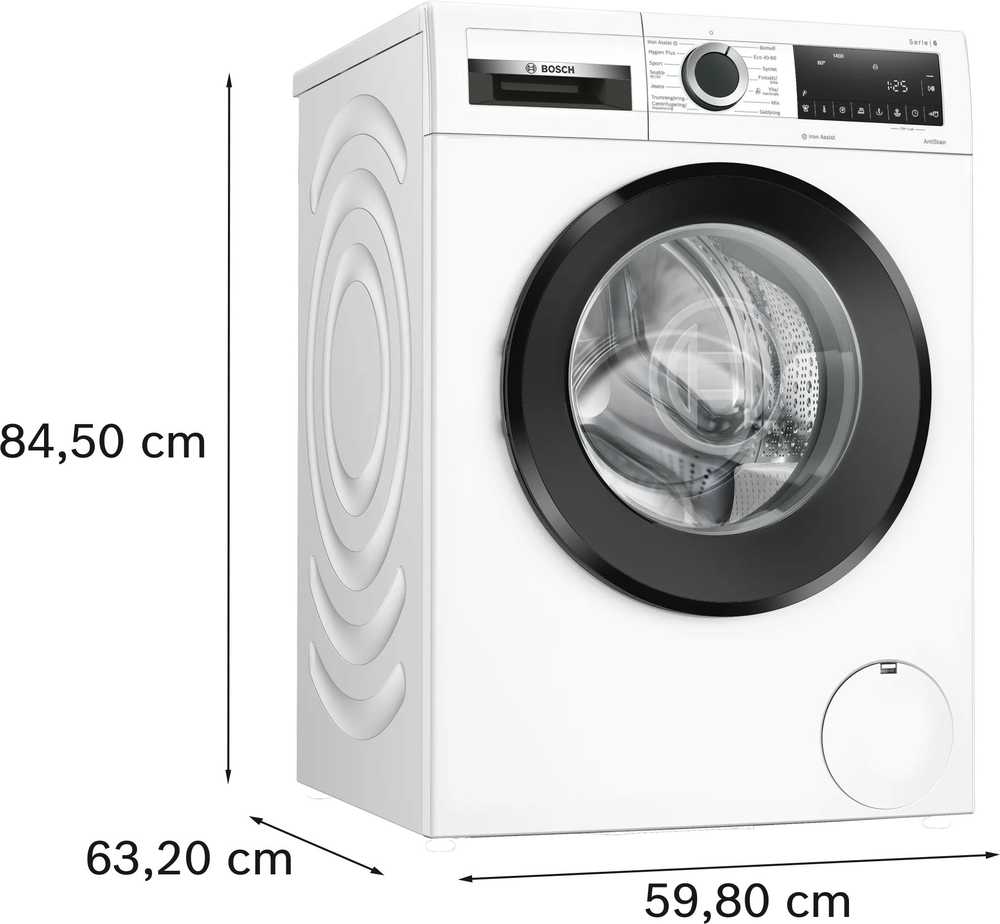 Skalbimo mašina Bosch WGG244Z0SN Serija 6, Skalbyklė, pakraunama iš priekio, 9kg, 1400 aps/min