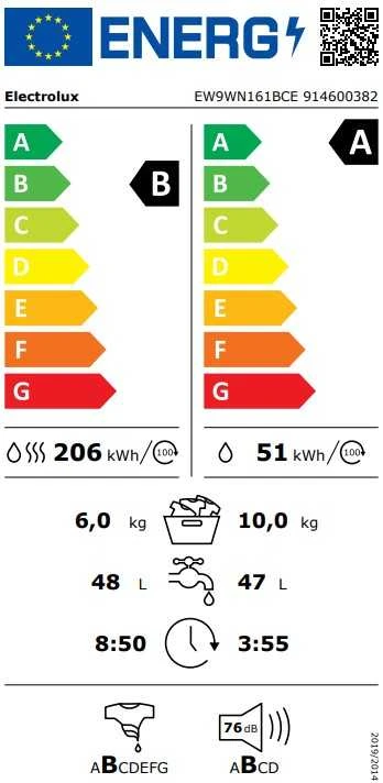 Skalbimo mašina Skalbyklė Electrolux EW9WN161BCE