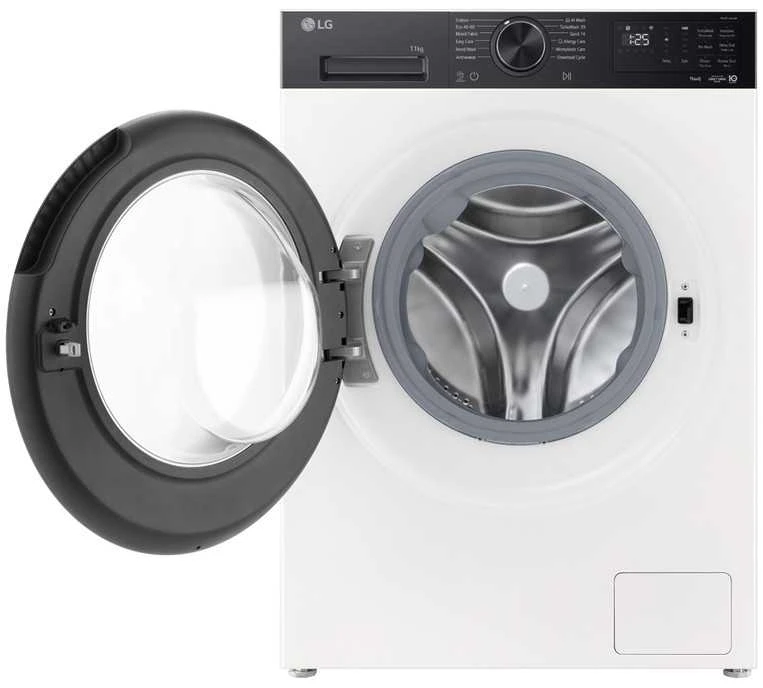 LG | Skalbimo mašina | F4X5011THB | Energy efficiency class A | Front loading | Skalbimo talpa 11 kg | 1400 RPM | Gylis 57 cm | Plotis 60 cm | Ekranas | LED | Steam function | Direct drive | Wi-Fi | Baltas