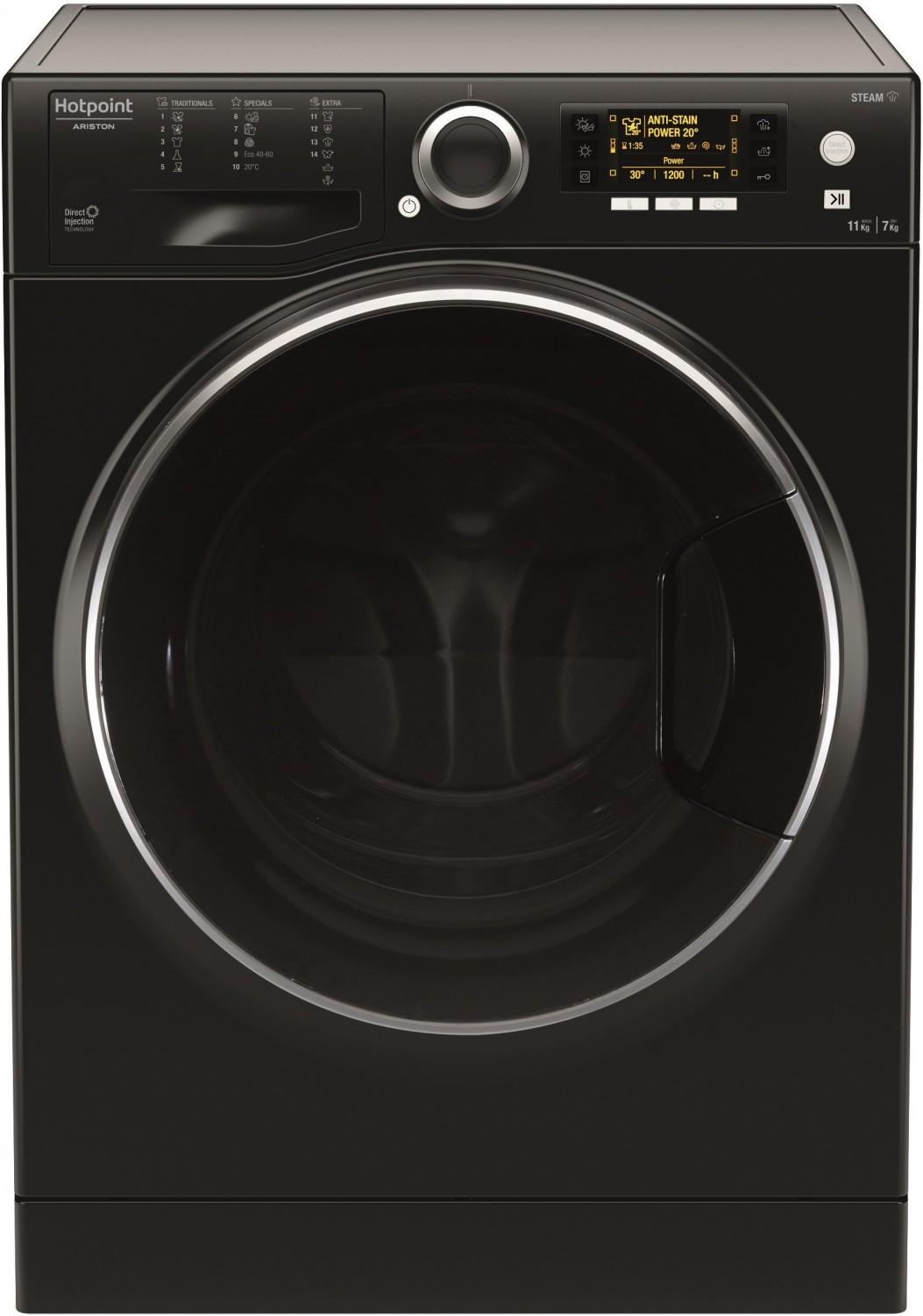 Skalbimo mašina Juodos spalvos skalbyklė su džiovinimu Hotpoint Ariston RDD  1175238 KD VJ EU | Varle.lt