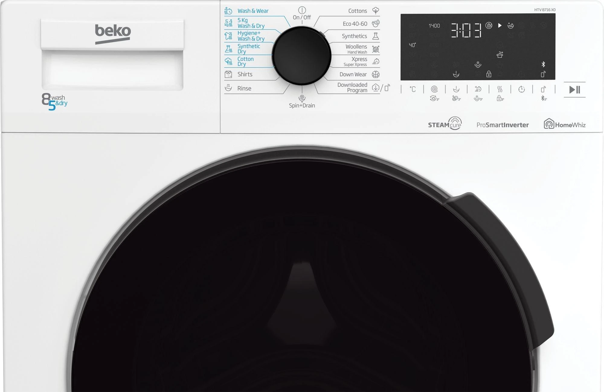 BEKO Skalbimo mašina - Džiovintuvas HTV 8716 X0 8kg - 5kg, 1400rpm, D energijos klasė (senas A), Gylis 59 cm, Inverterinis variklis, HomeWhiz