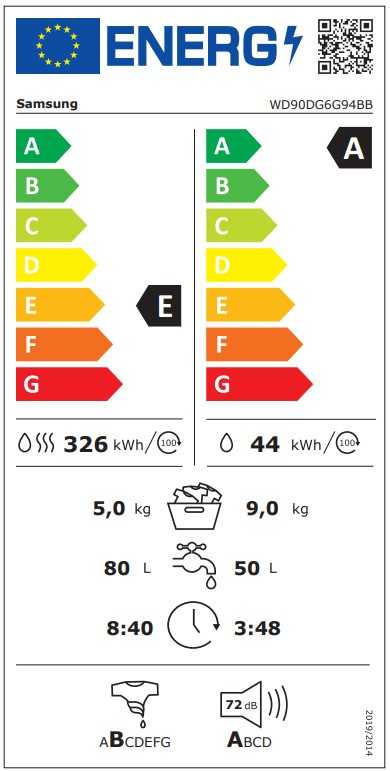 Skalbimo mašina Samsung WD90DG6G94BBU4