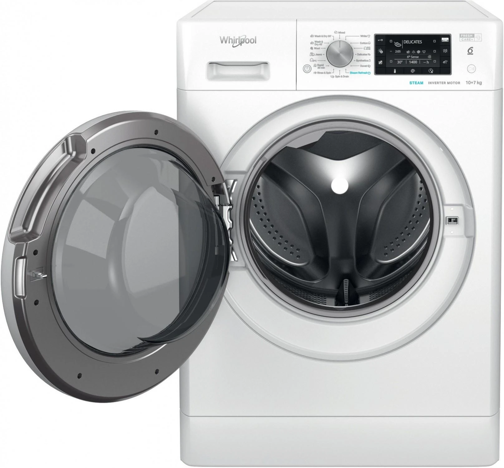 Skalbimo mašina Whirlpool laisvai pastatoma skalbyklė-džiovyklė: 10,0kg - FFWDD 1076258 SV EE