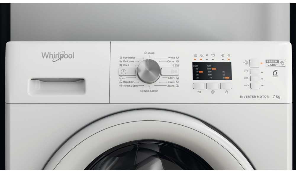 WHIRLPOOL Skalbimo mašina FFL 7259 W EE, 7kg, 1200 rpm, Energy class B, Gylis 57.5 cm