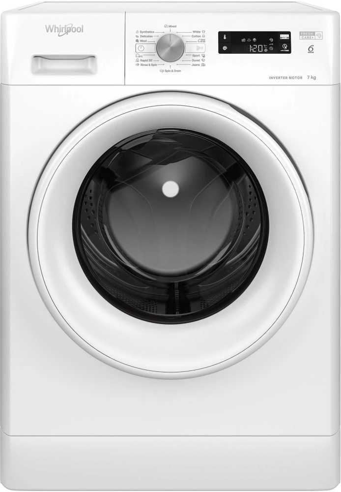 Whirlpool | Skalbimo mašina | FFS 7469 W EE | Energy efficiency class A | Front loading | Skalbimo talpa 7kg | 1400 RPM | Gylis 57.5 cm | Plotis 59.5 cm | Ekranas | LED | Baltas