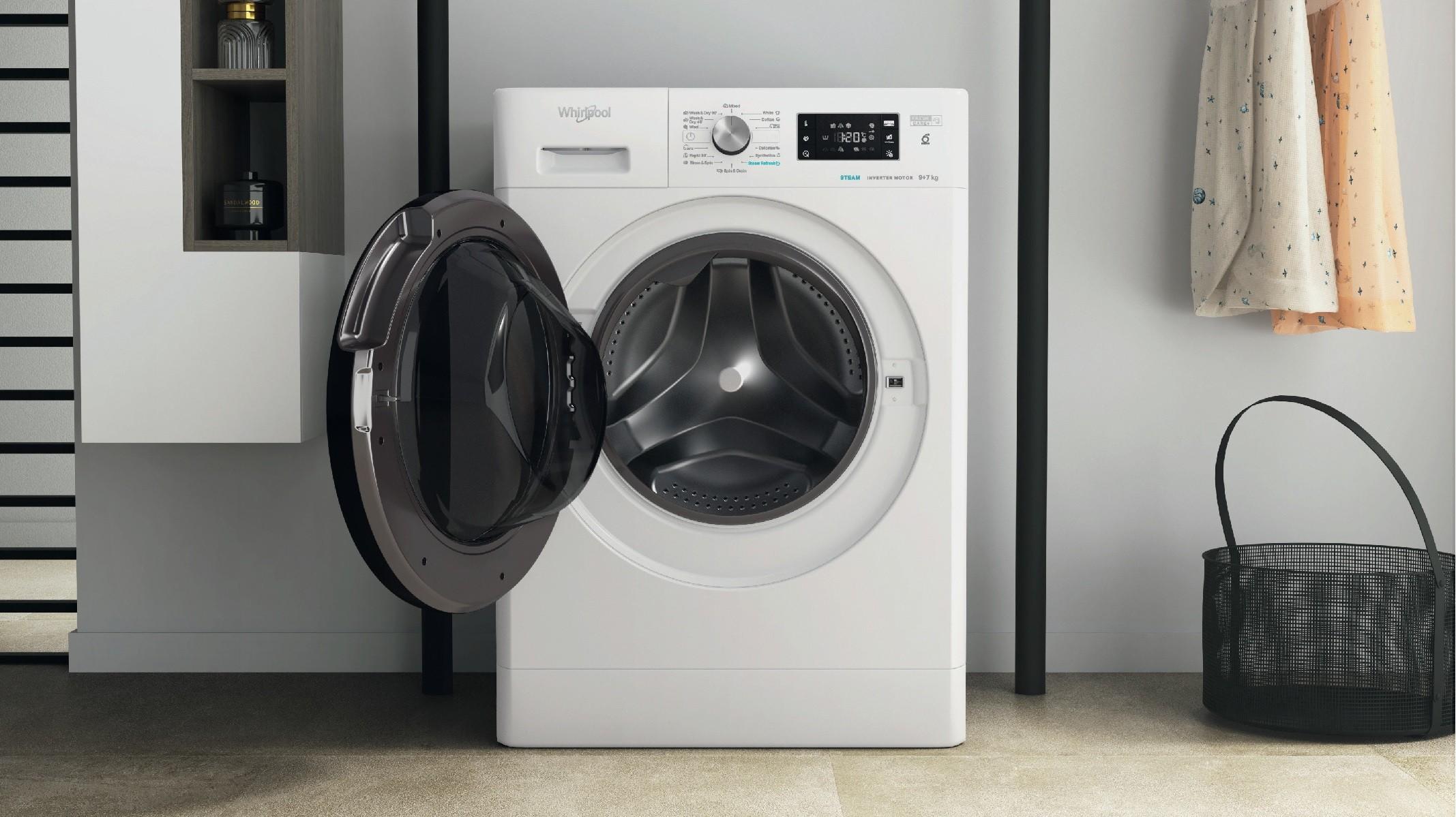 WHIRLPOOL Skalbimo mašina - Džiovintuvas FFWDB 976258 BV EE, E energetinė klasė, 9kg - 7kg, 1600 aps./min., Gylis 60,5 cm, Inverterinis variklis, Garų atnaujinimas