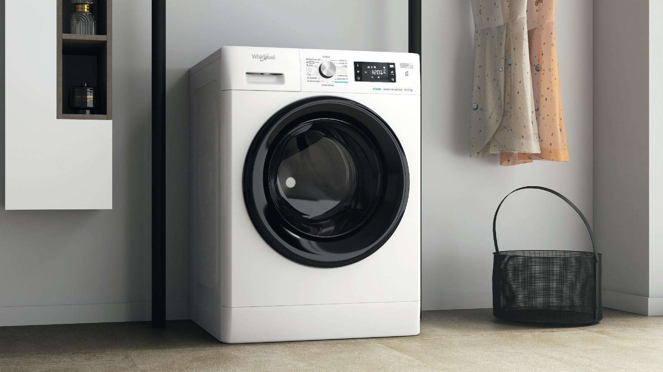 WHIRLPOOL Skalbimo mašina - Džiovintuvas FFWDB 976258 BV EE, E energetinė klasė, 9kg - 7kg, 1600 aps./min., Gylis 60,5 cm, Inverterinis variklis, Garų atnaujinimas