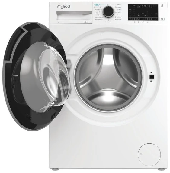 Whirlpool | Skalbimo mašina | WAM 97WB EE | Energy efficiency class A | Front loading | Skalbimo talpa 9kg | 1400 RPM | Gylis 58 cm | Plotis 60 cm | Ekranas | Digital | Steam function | Baltas