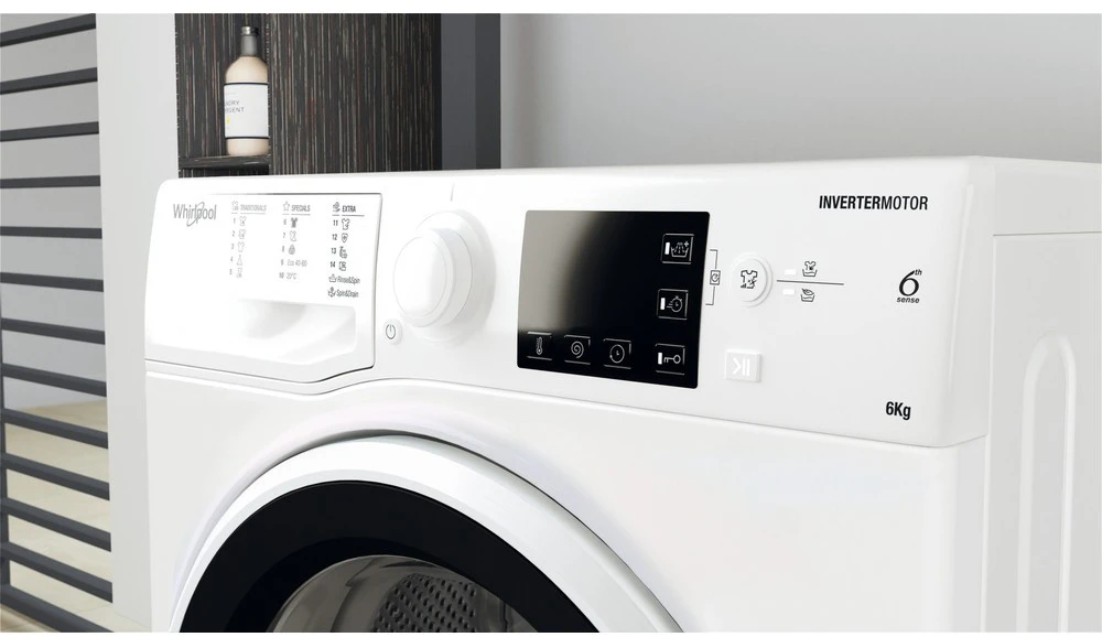 Whirlpool | Skalbimo mašina | WRBSB 6249 W EU | Energy efficiency class C | Front loading | Skalbimo talpa 6kg | 1200 RPM | Gylis 43 cm | Plotis 60 cm | LED | Baltas
