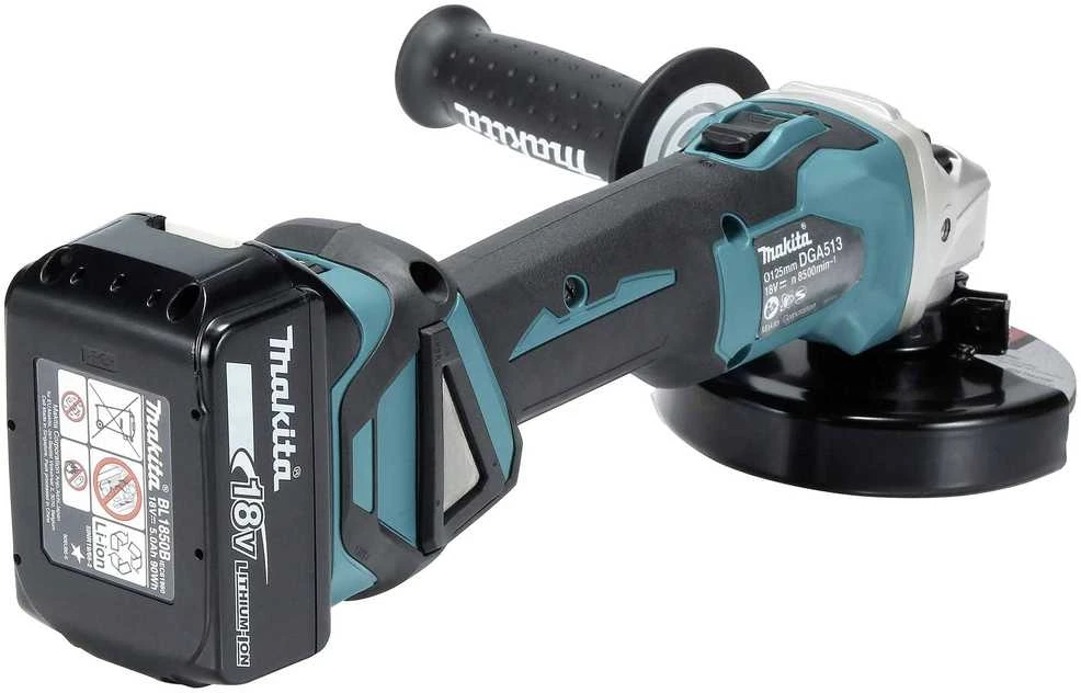 MAKITA KAMPINIS ŠLIFULĖLIS 18V‐125mm 2 x 5.0Ah LI-ION REG. BLDC lagaminas MAKPAC DGA513RTJ